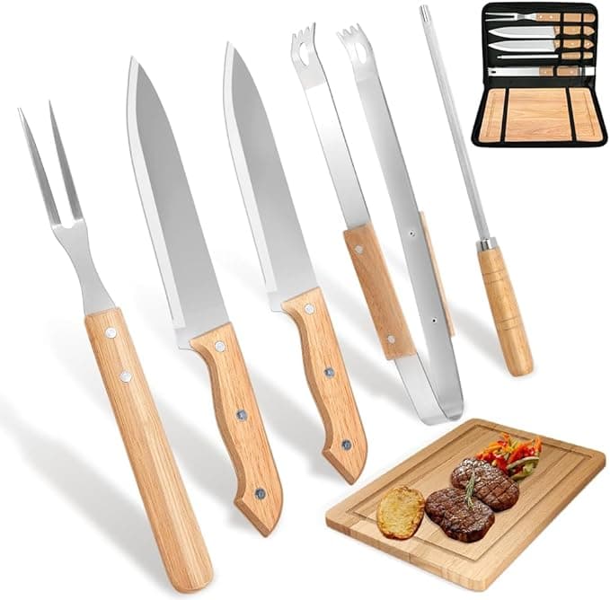Kit Churrasco Tradicional Inox 6 Peças
